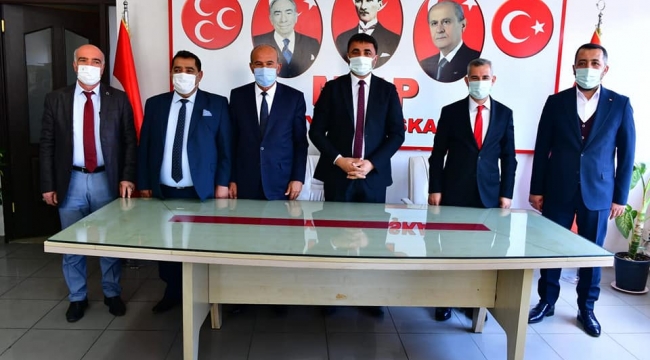 BAŞKAN ÇINAR, MHP MYK ÜYESİ, MHP İL VE İLÇE BAŞKANI VE ÜLKÜ OCAĞI BAŞKANIYLA BİRARAYA GELDİ