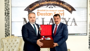 BURSA BÜYÜKŞEHİR BELEDİYE BAŞKANI AKTAŞ'I KABUL EDEN BAŞKAN GÜRKAN