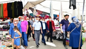 YEŞİLYURT BELEDİYE BAŞKANI MEHMET ÇINAR, KARAKAVAK MAHALLE PAZARINI ZİYARET ETTİ