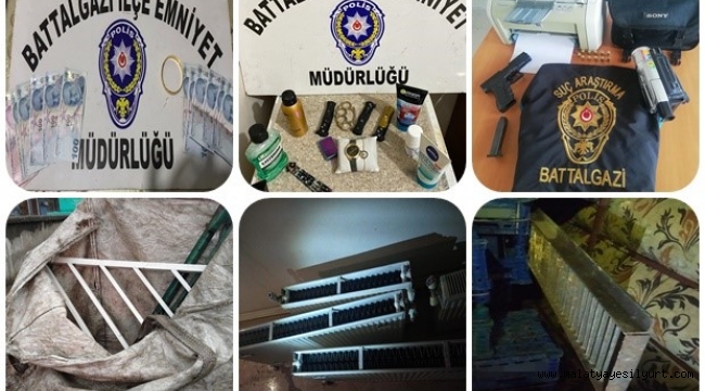 Battalgazi Suç Önleme ve Soruşturma Büro Amirliğince yapılan çalışmalarda;