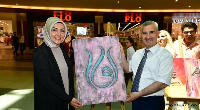 BAŞKAN ÇINAR, ' HAYAT ENGEL TANIMAZ'SLOGANIYLA BAŞLATILAN ' BENİM FIRÇAM' RESİM SERGİSİNİN AÇILIŞINI YAPTI