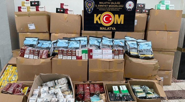 Malatya Polisi Gümrük Kaçağı Ürün ele geçirdi