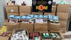 Malatya Polisi Gümrük Kaçağı Ürün ele geçirdi